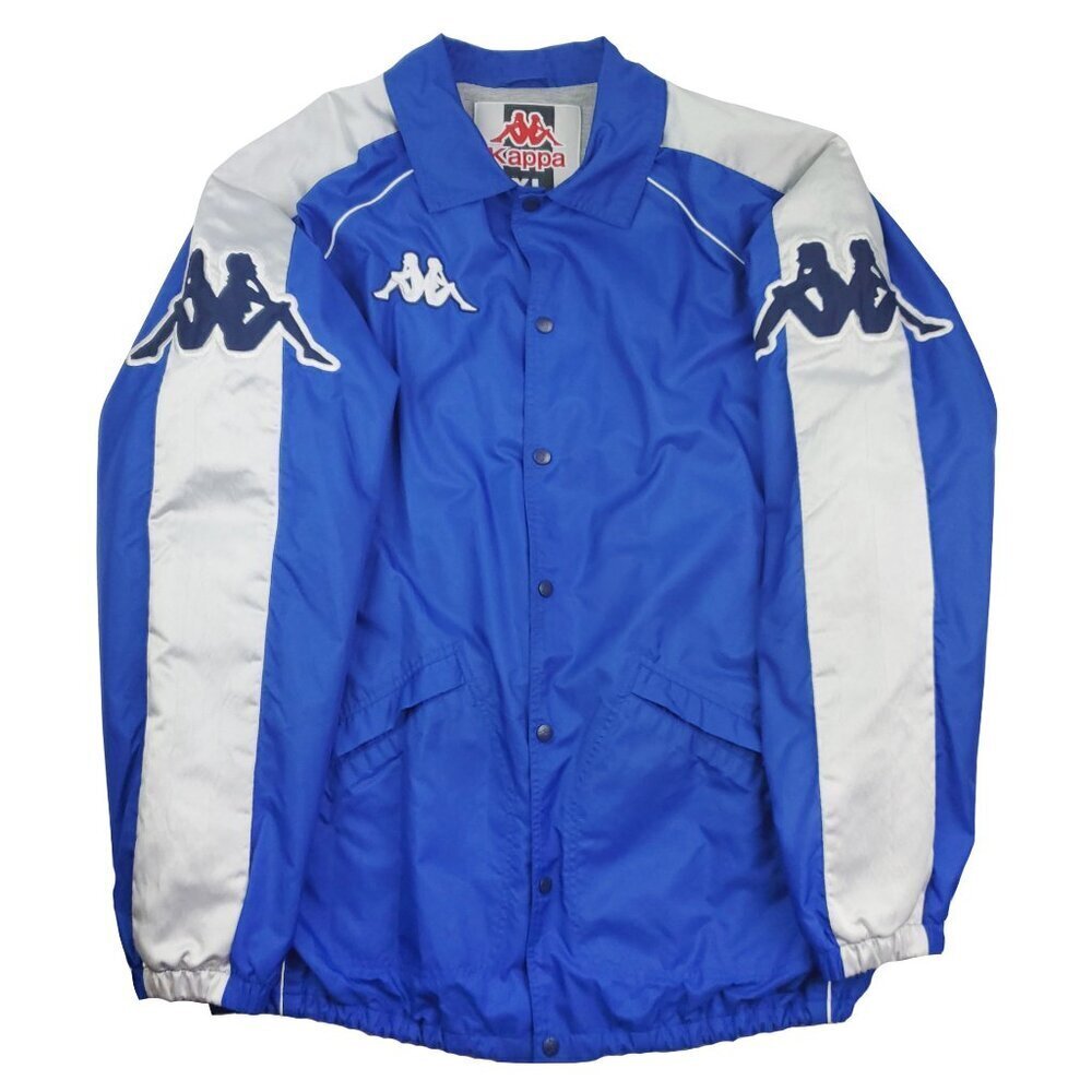 Kappa Vintage Windbreaker Jacket Lined Snap Up Logos Men's XL